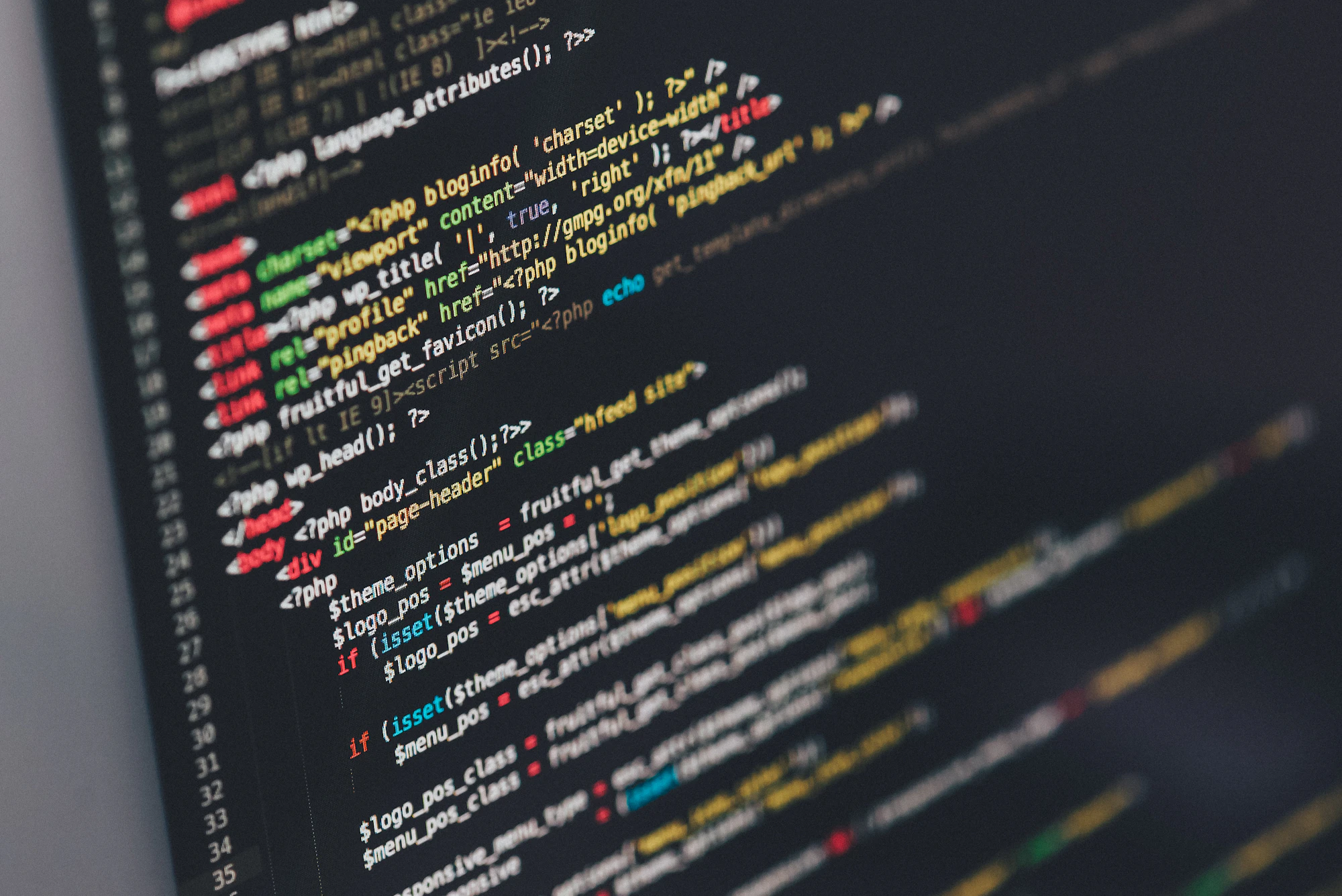 Program code on a monitor
